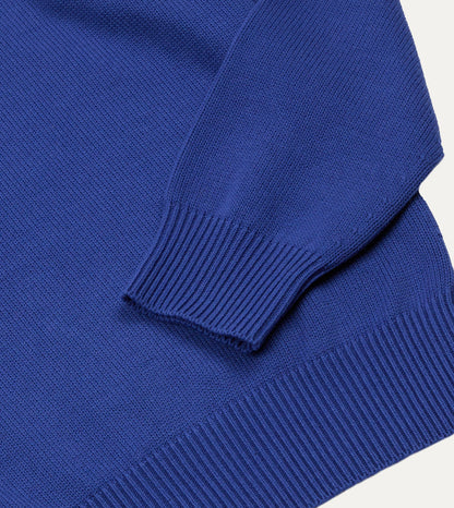 Drake's Blue Wool-Cotton Knit Sweatshirt