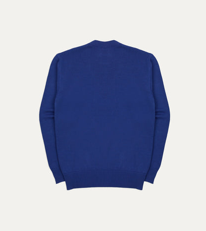 Drake's Blue Wool-Cotton Knit Sweatshirt