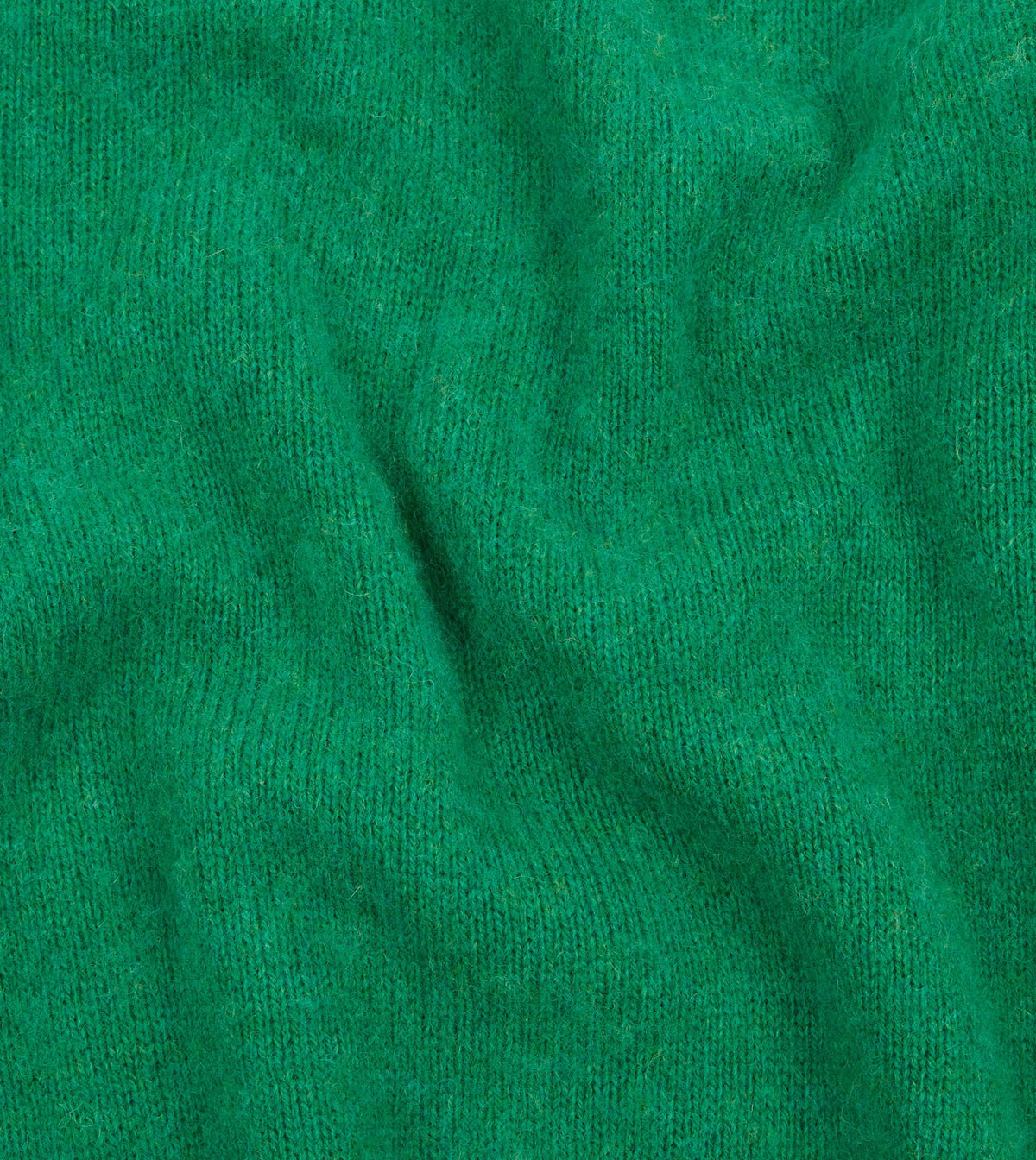 Drake's Green Brushed Shetland Crew Neck Jumper