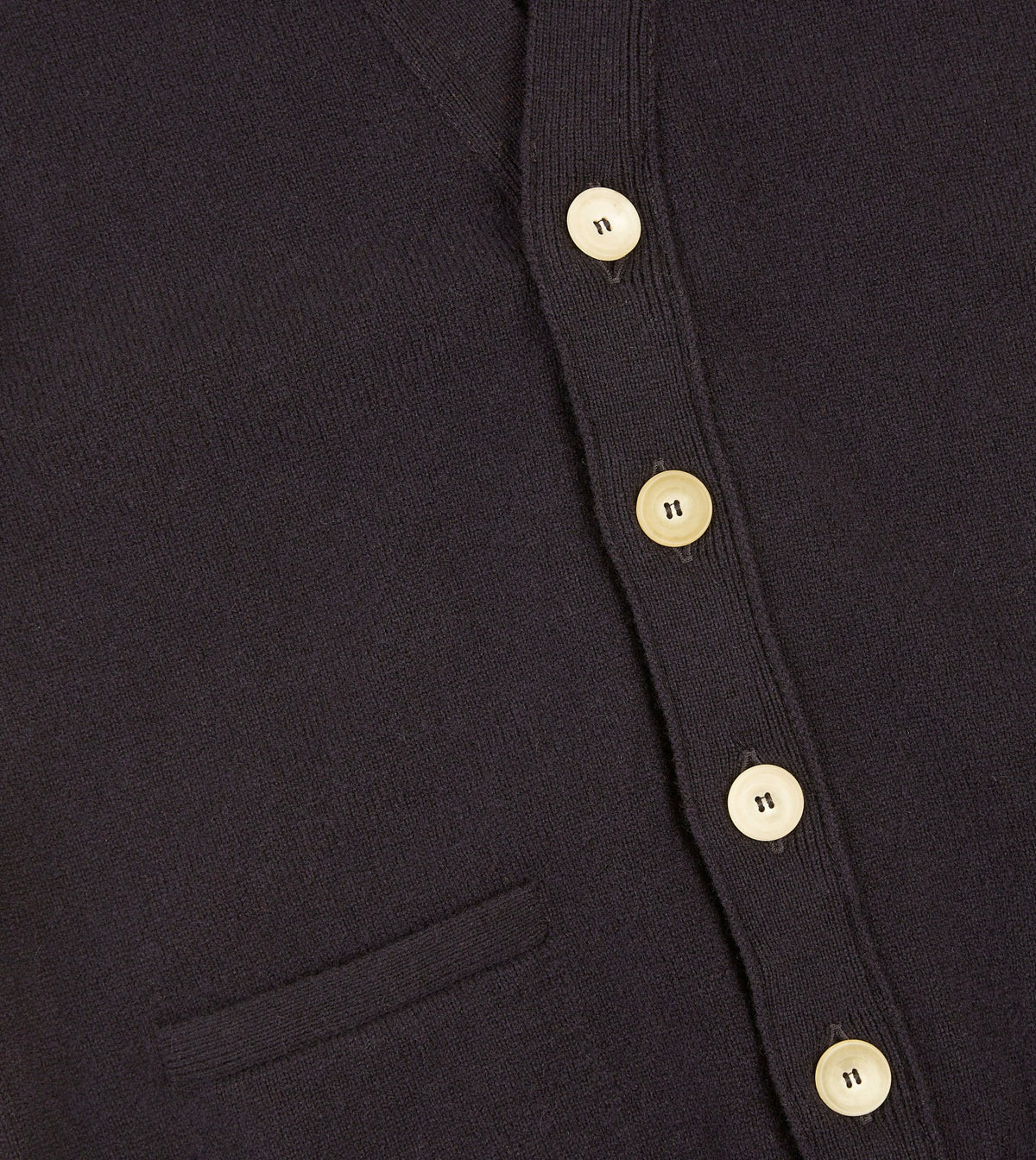 Drake's Navy Lambswool Sleeveless Cardigan