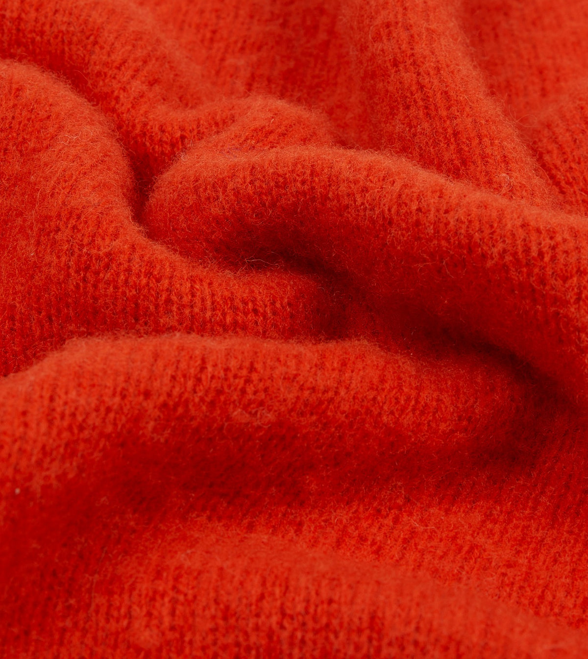 Drake's Red Brushed Shetland Crew Neck Jumper