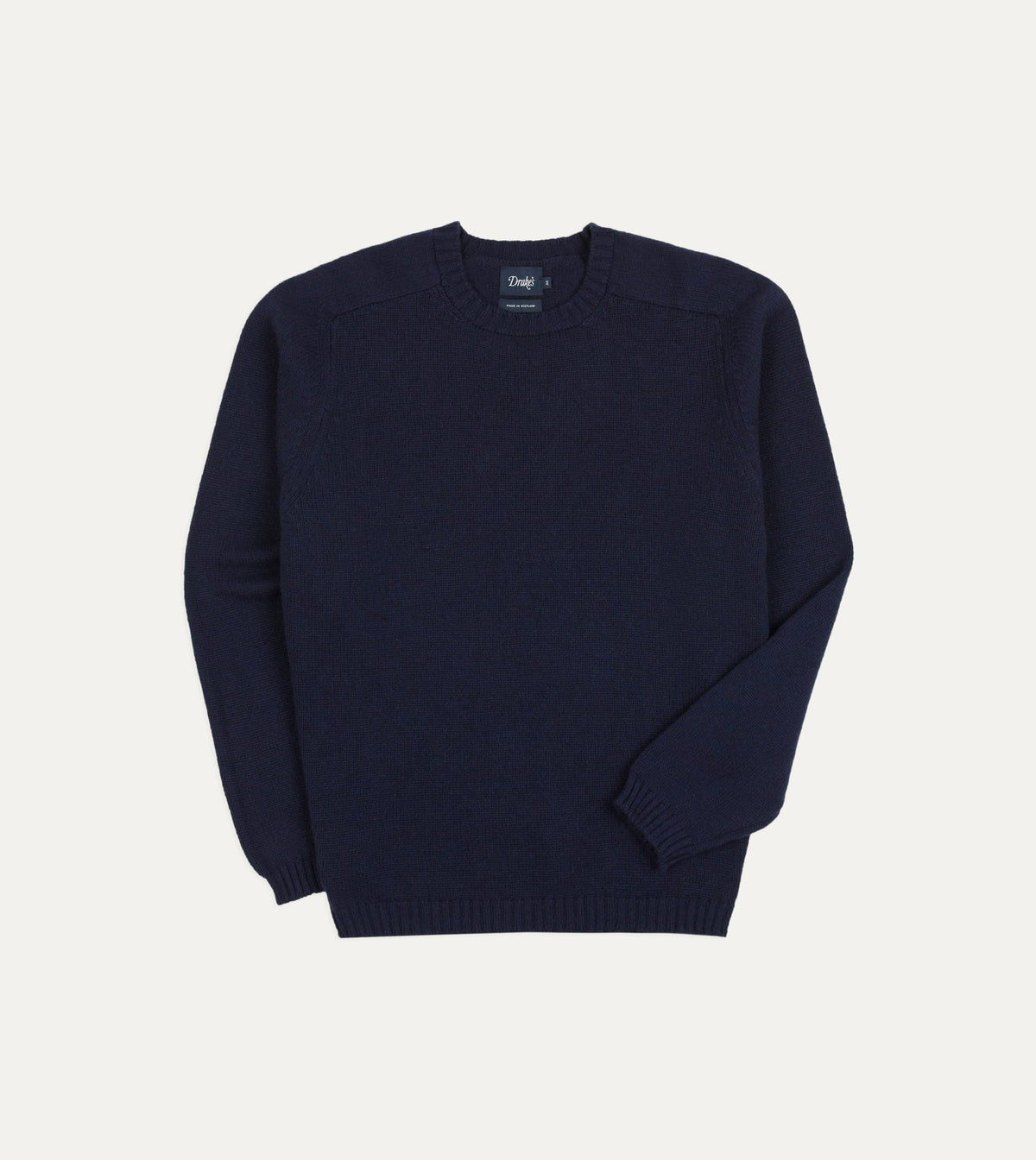 Drake's Navy Cashmere Crew Neck Jumper