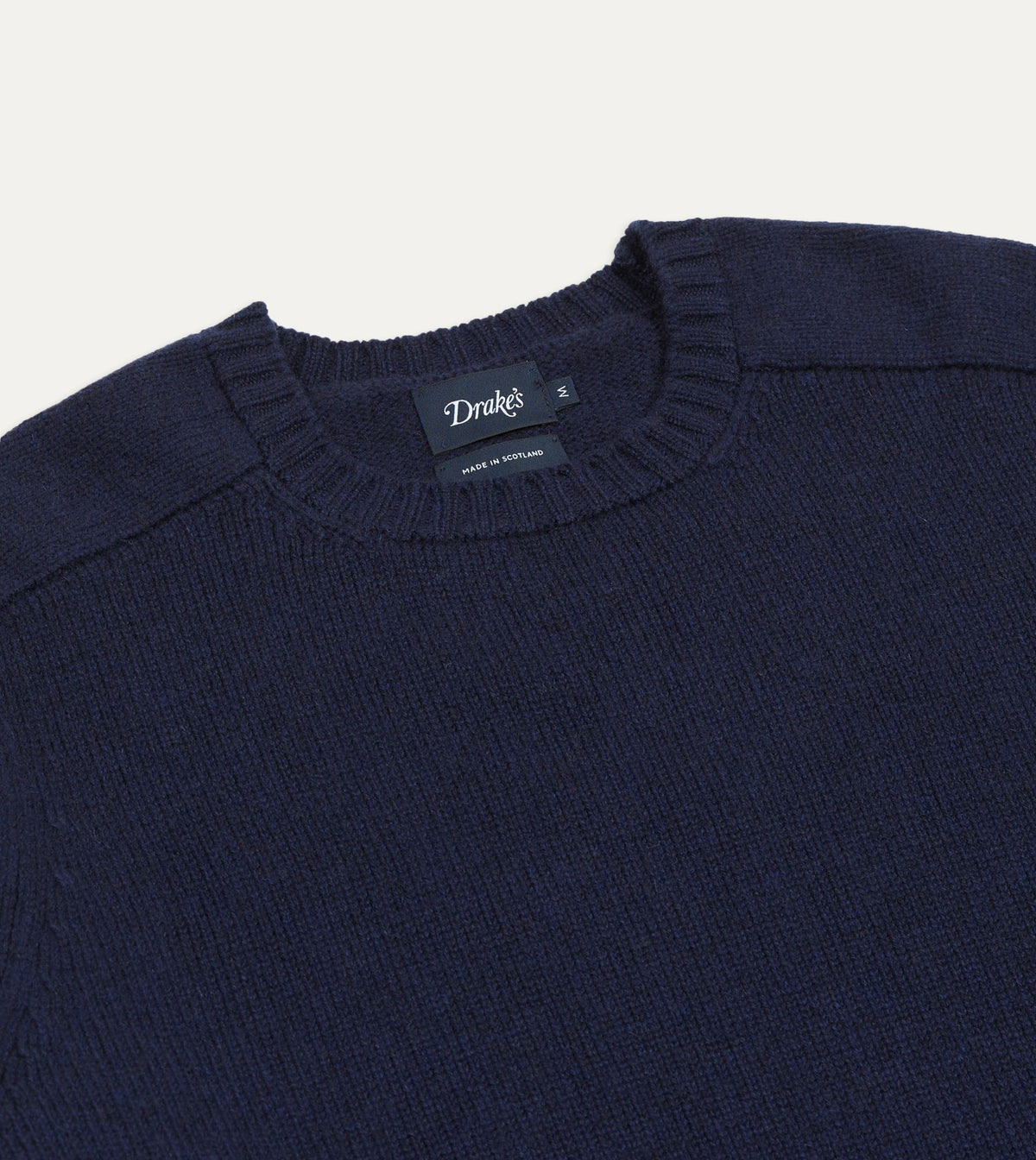 Drake's Navy Cashmere Crew Neck Jumper