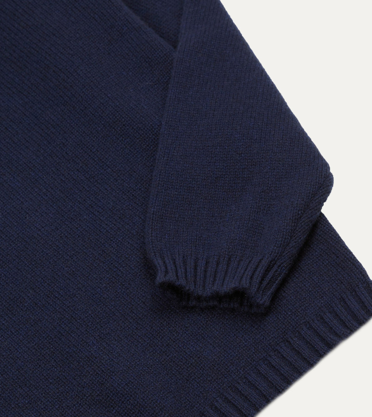 Drake's Navy Cashmere Crew Neck Jumper