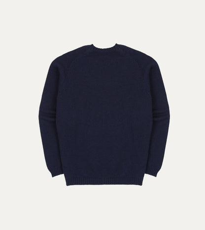 Drake's Navy Cashmere Crew Neck Jumper