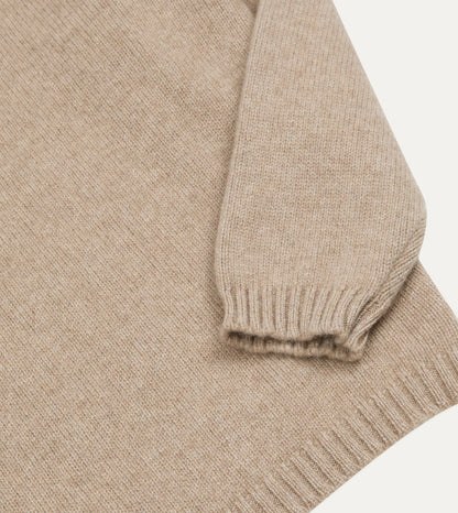 Drake's Oatmeal Cashmere Crew Neck Jumper
