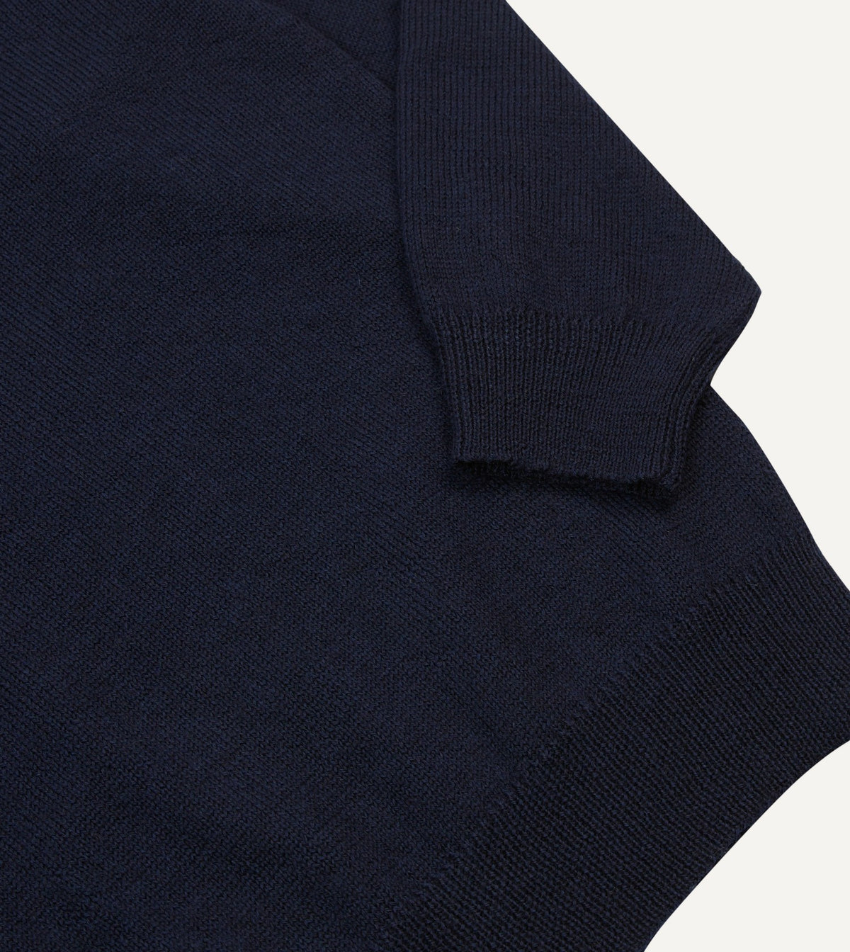 Drake's Navy Wool Mock Neck Jumper