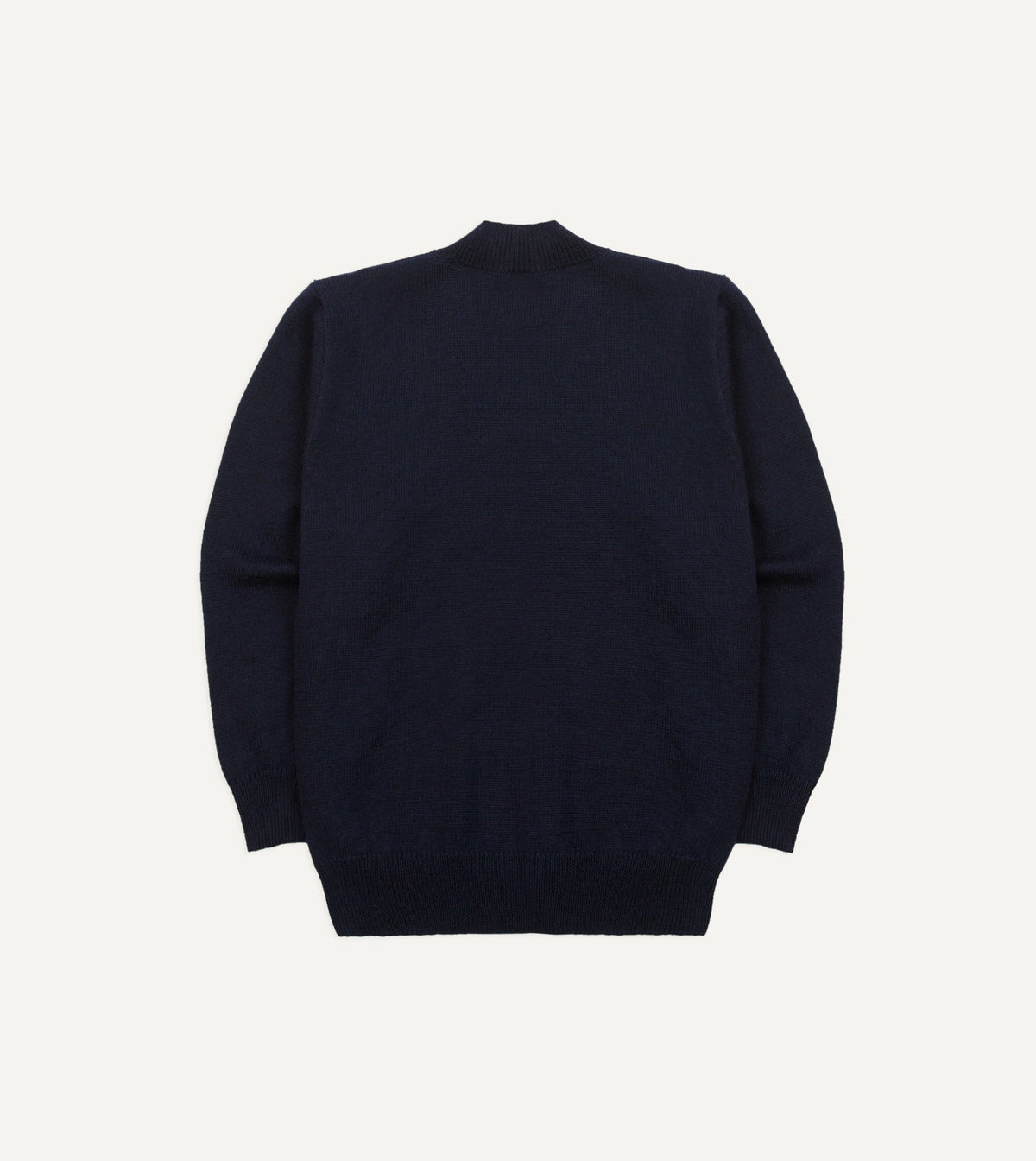 Drake's Navy Wool Mock Neck Jumper