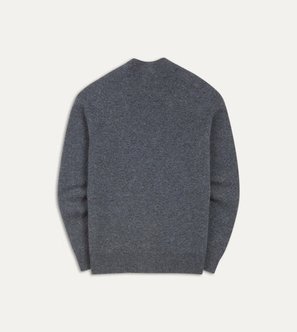 Drake's Grey Lambswool 6 Button Cardigan