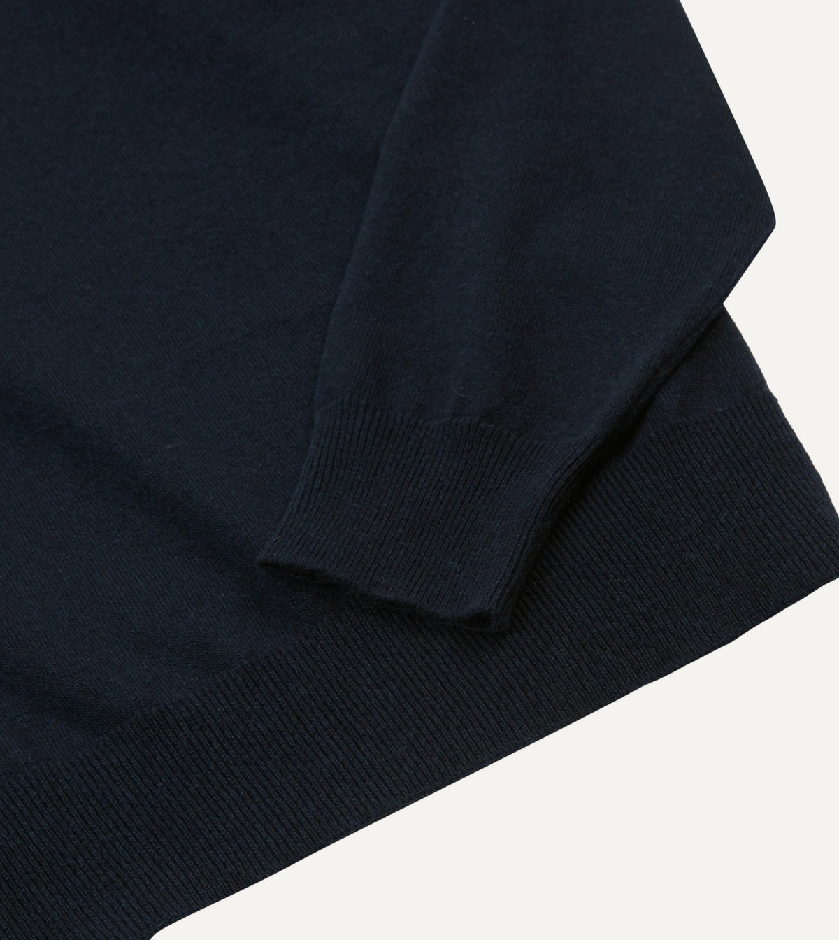 Drake's Navy Alpaca Wool Knitted Polo