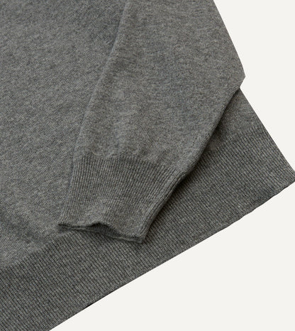 Drake's Grey Alpaca Wool Knitted Polo