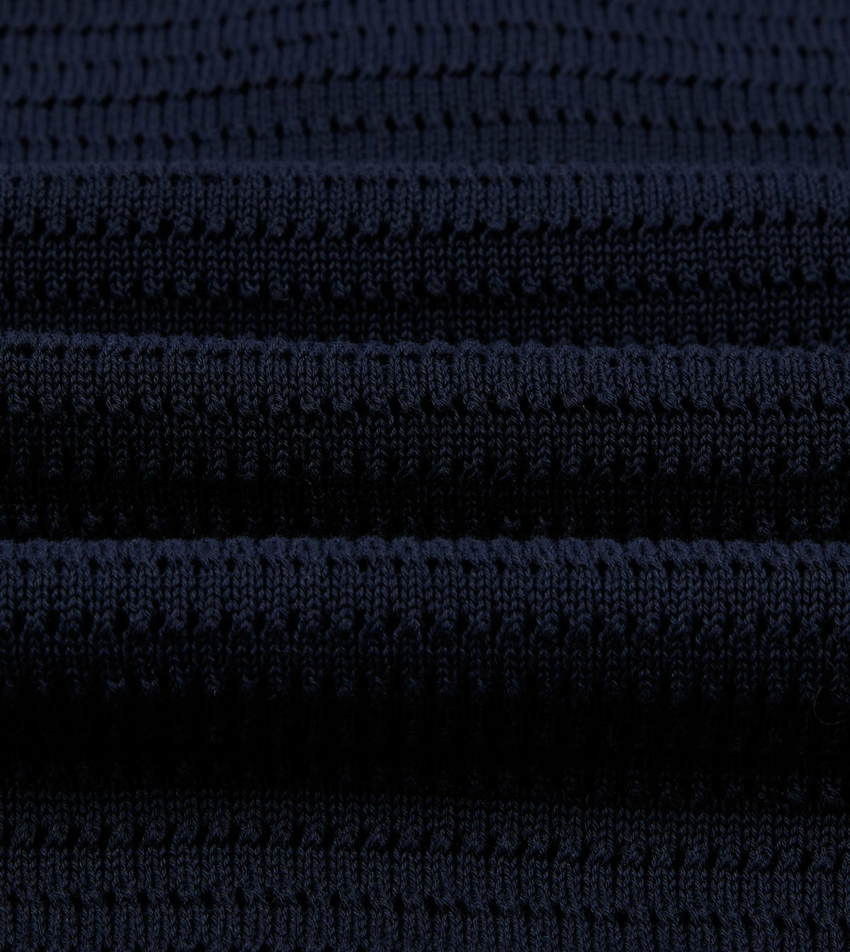 Drake's Navy Waffle Knit Cotton Short-Sleeve Polo Shirt