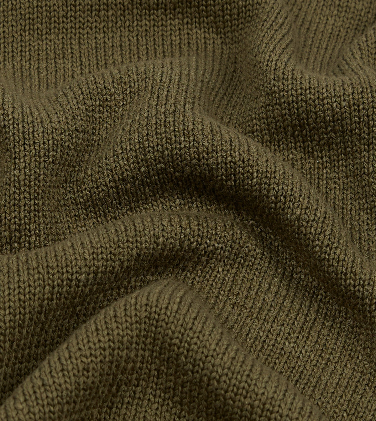 Drake's Olive Cotton Mock Neck Jumper