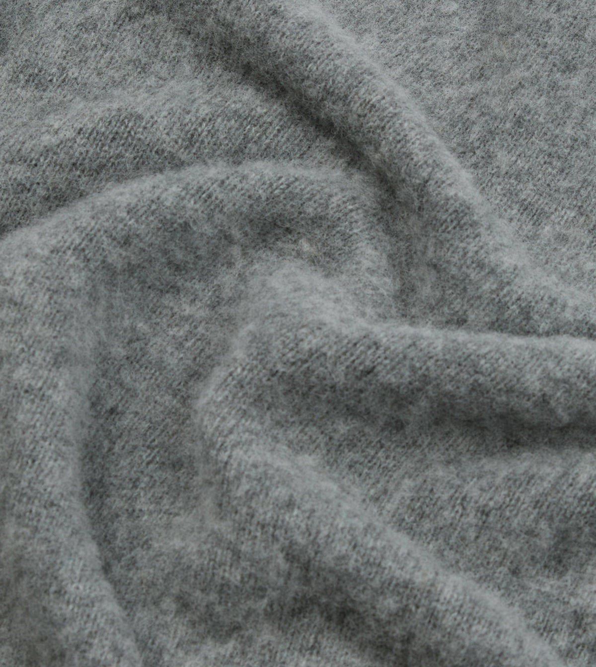 Drake's Grey Brushed Shetland Mock Neck Jumper