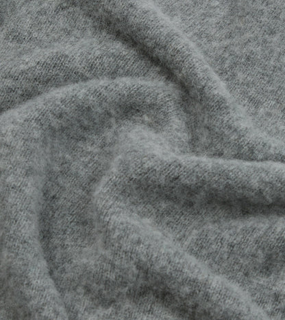 Drake's Grey Brushed Shetland Mock Neck Jumper