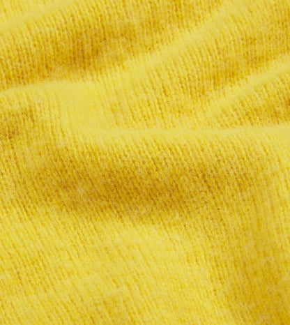 Drake's Canary Yellow Brushed Shetland Crew Neck Jumper