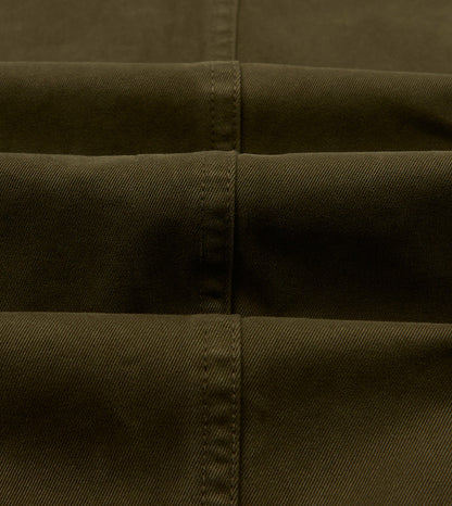 Drake's Olive Heavy Cotton Flat Front Chino