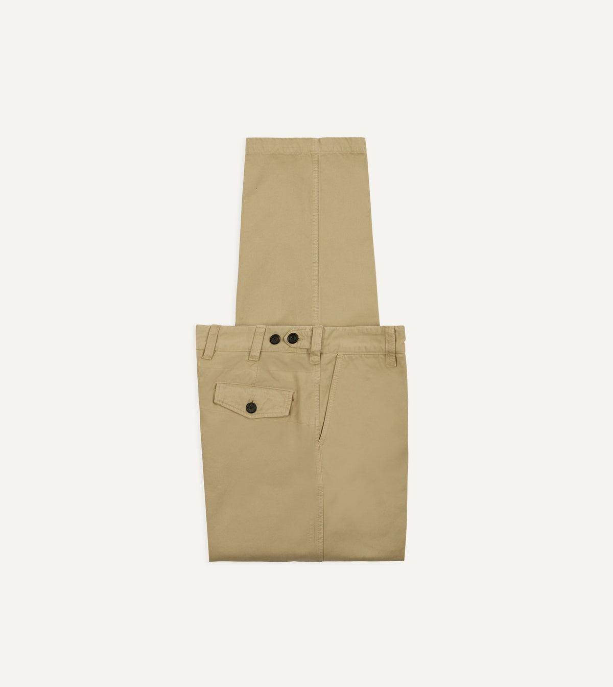 Drake's Sand Heavy Cotton Flat Front Chino
