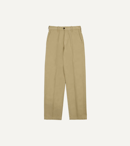 Drake's Sand Heavy Cotton Flat Front Chino