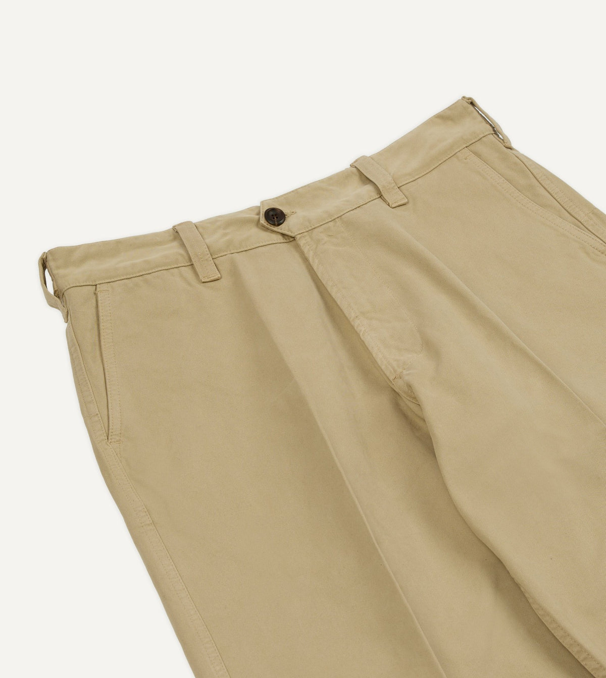 Drake's Sand Heavy Cotton Flat Front Chino