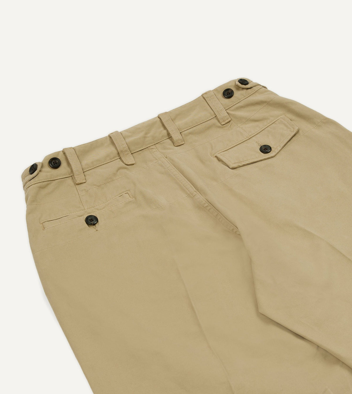 Drake's Sand Heavy Cotton Flat Front Chino