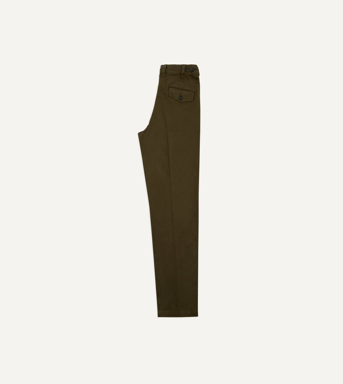 Drake's Brown Heavy Cotton Flat Front Chino