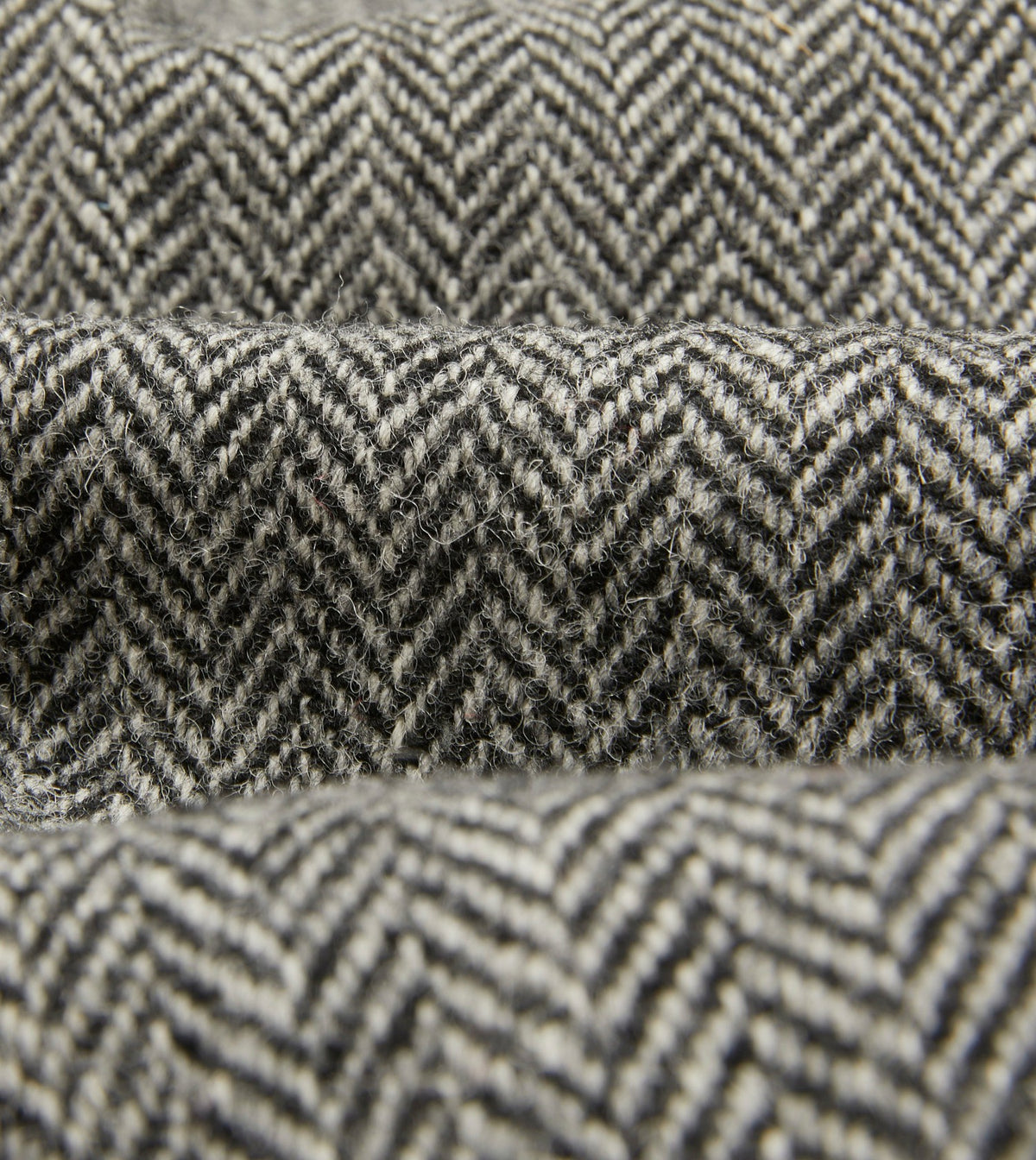 Drake's Grey Herringbone Harris Tweed One Pleat Games Trousers