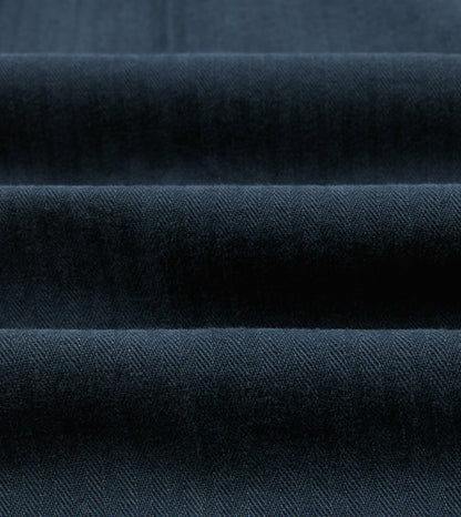 Drake's Navy Herringbone Twill Cotton Games Trouser