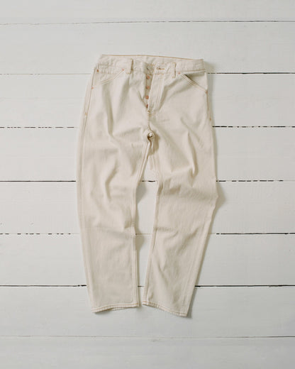 Drake's Ecru 12.7oz Selvedge Denim Contrast Stitch Five-Pocket Jeans