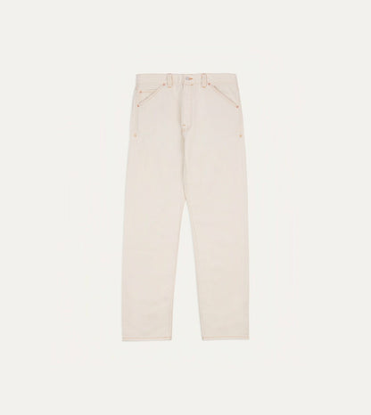Drake's Ecru 12.7oz Selvedge Denim Contrast Stitch Five-Pocket Jeans