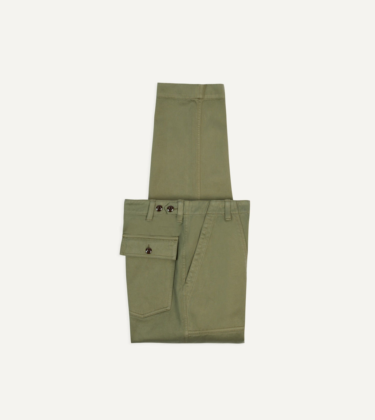 Drake's Light Olive Cotton Fatigue Trouser