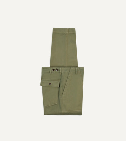 Drake's Light Olive Cotton Fatigue Trouser