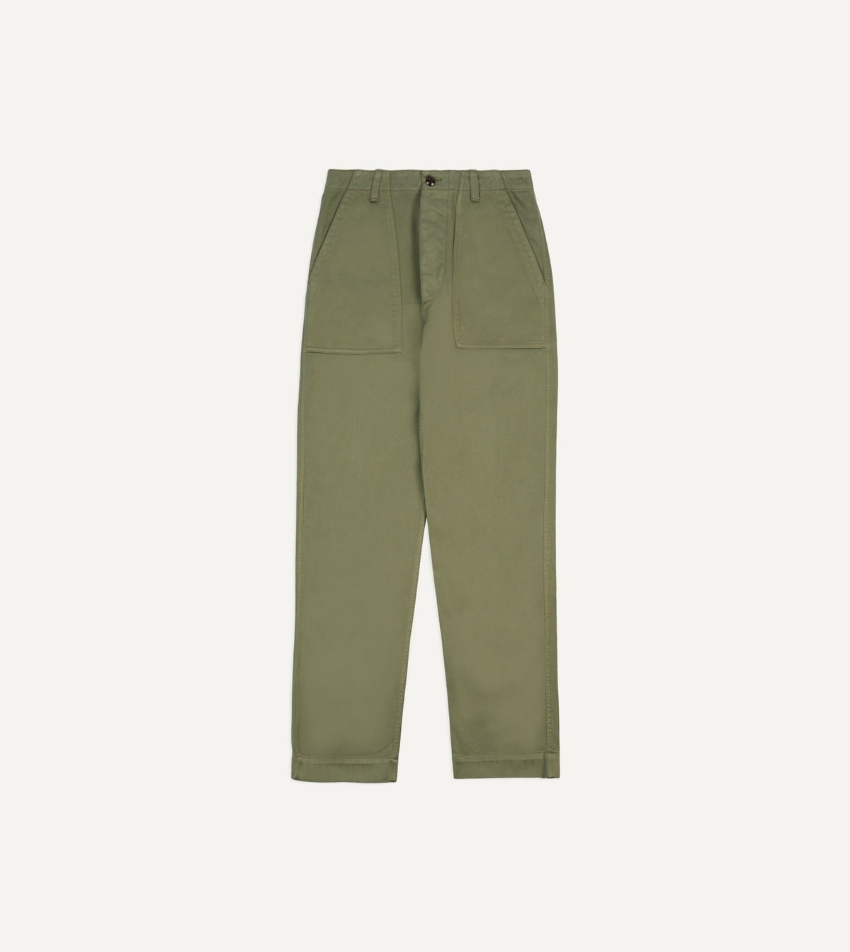 Drake's Light Olive Cotton Fatigue Trouser