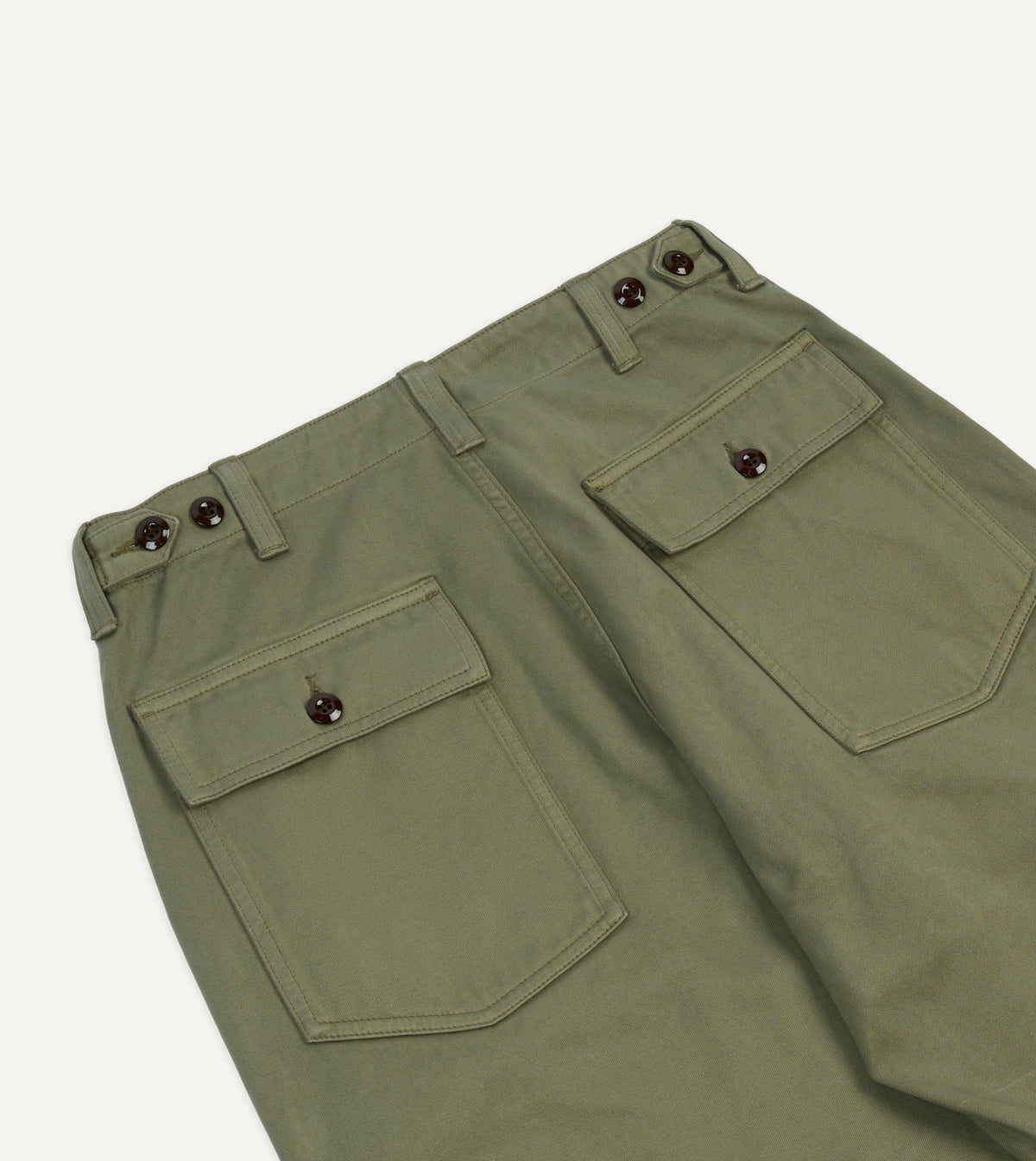 Drake's Light Olive Cotton Fatigue Trouser