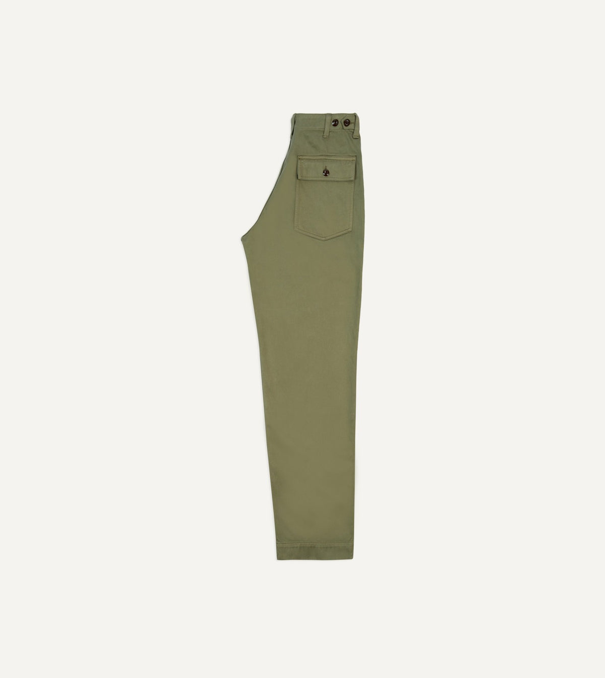 Drake's Light Olive Cotton Fatigue Trouser