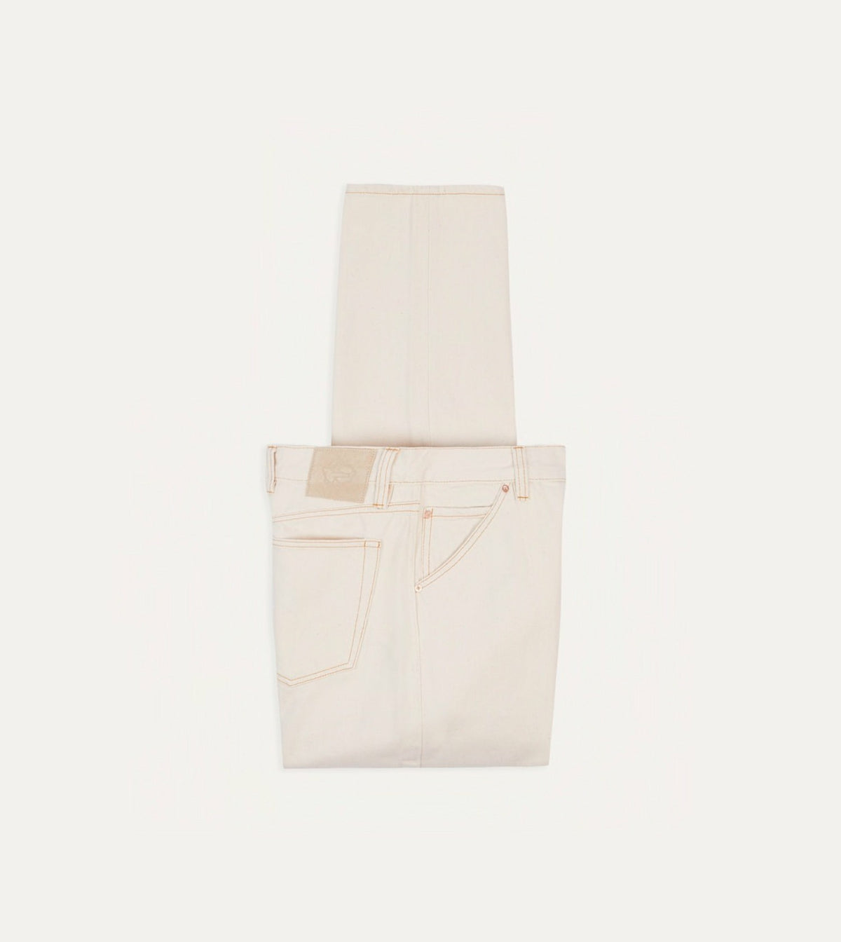Drake's Ecru 13.2oz Denim Five-Pocket Jeans