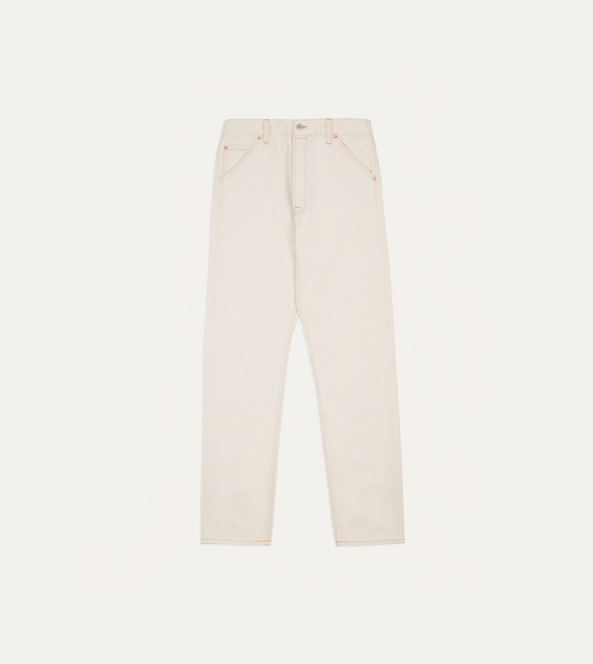 Drake's Ecru 13.2oz Denim Five-Pocket Jeans