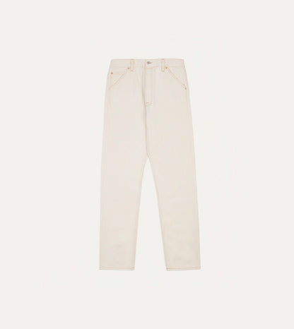 Drake's Ecru 13.2oz Denim Five-Pocket Jeans