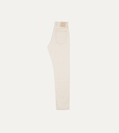 Drake's Ecru 13.2oz Denim Five-Pocket Jeans