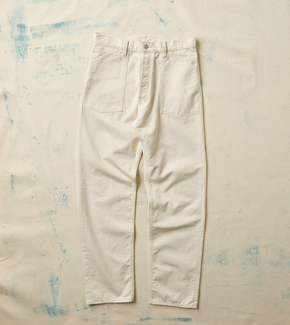 Drake's Ecru Military Satin Naval Pant