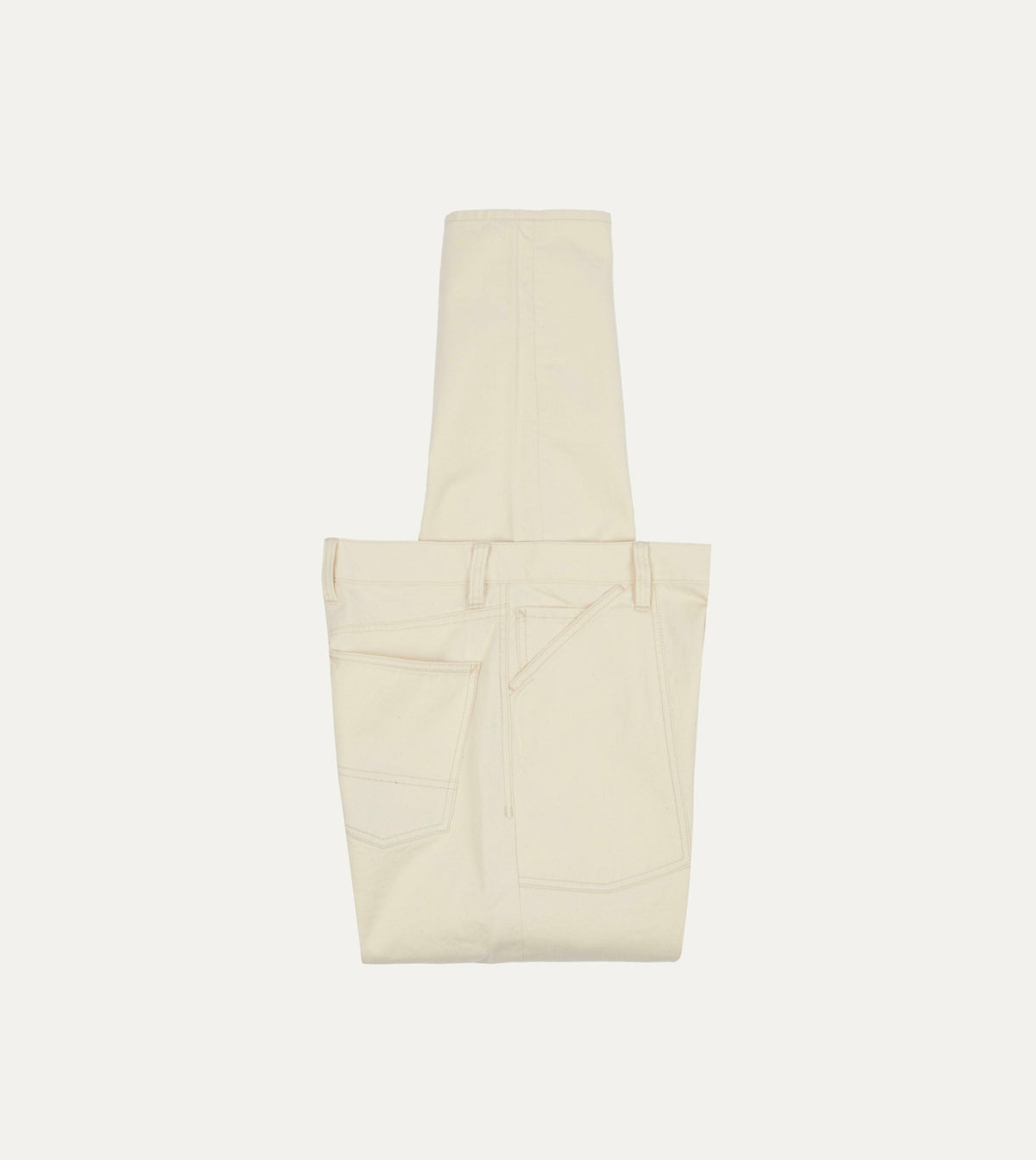 Drake's Ecru Military Satin Naval Pant