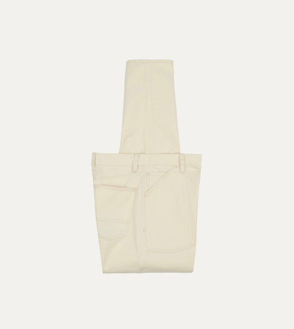 Drake's Ecru Military Satin Naval Pant