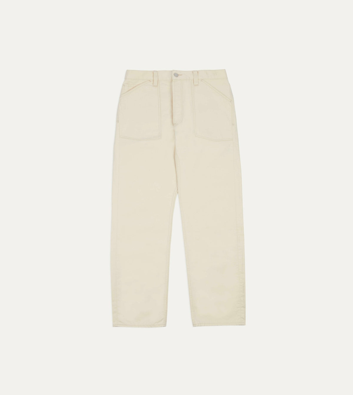 Drake's Ecru Military Satin Naval Pant