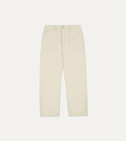 Drake's Ecru Military Satin Naval Pant