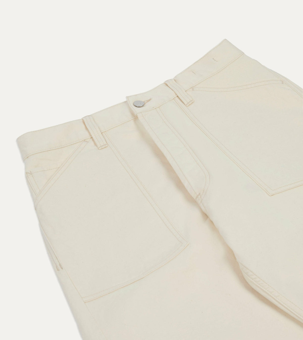 Drake's Ecru Military Satin Naval Pant