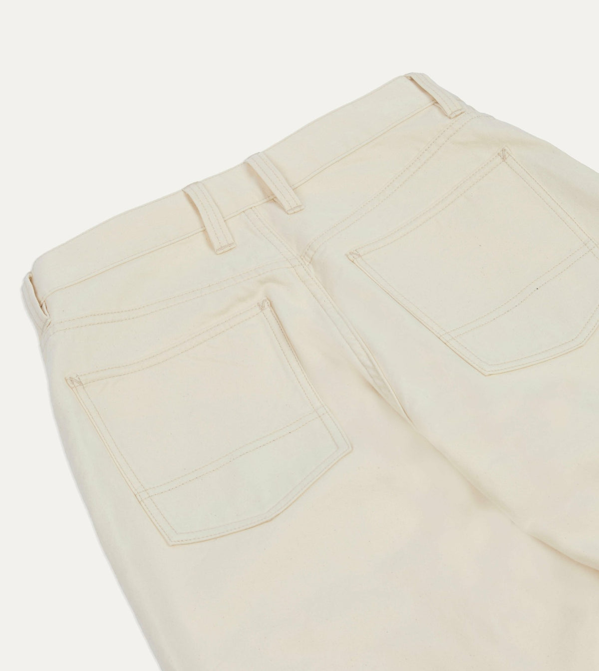 Drake's Ecru Military Satin Naval Pant