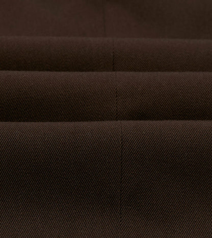 Drake's Brown Wool-Cotton Single Pleat Trouser
