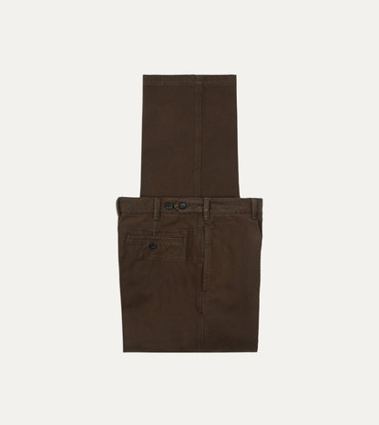 Drake's Cocoa Heavy Cotton Twill Games Trousers
