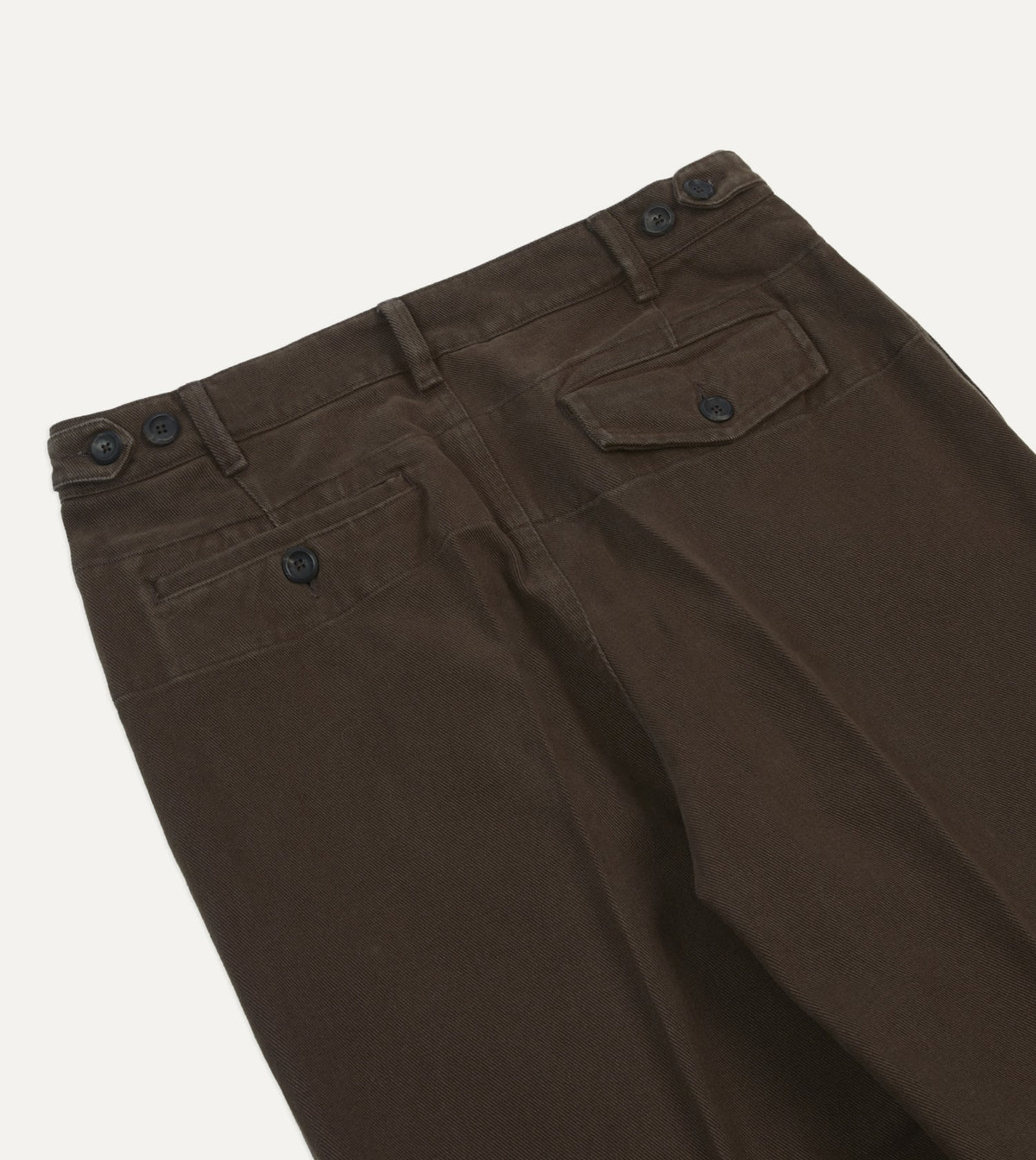 Drake's Cocoa Heavy Cotton Twill Games Trousers
