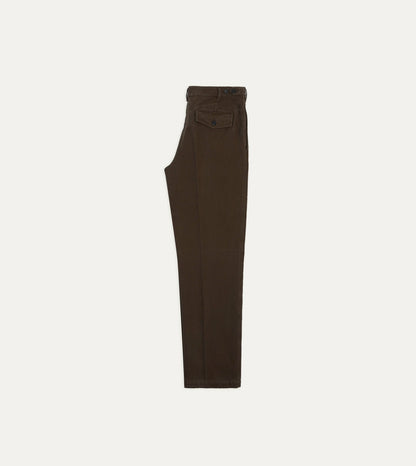 Drake's Cocoa Heavy Cotton Twill Games Trousers